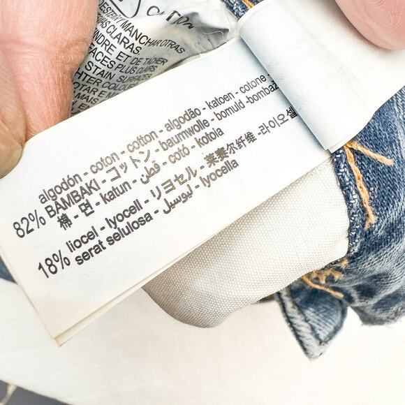 Zara Ripped Straight Leg Distressed Denim Jeans Light Wash Size 6 - Picture 8 of 9